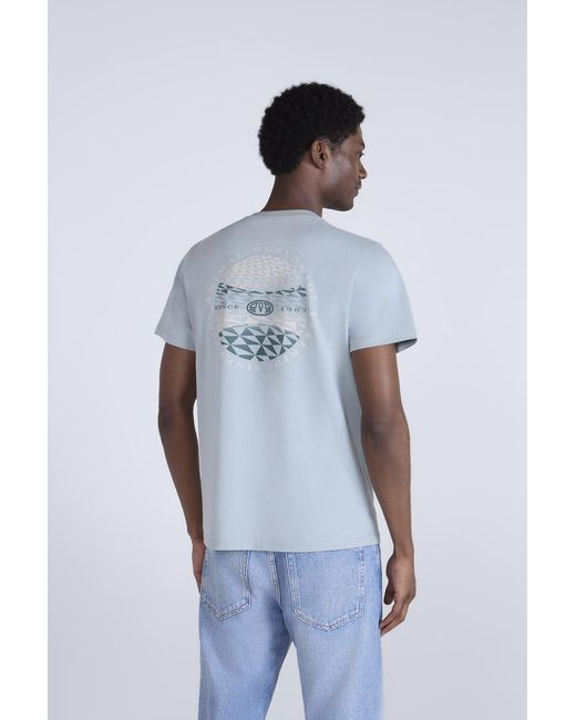 Mountain Warehouse Blue 'Jacob' Cotton T-Shirt Comfy Beach Summer Casual Tee for men
