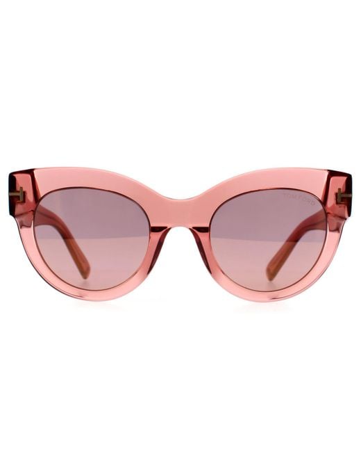 Tom Ford Pink Cat Eye Shiny Mirror Gradient Lucilla Ft1063