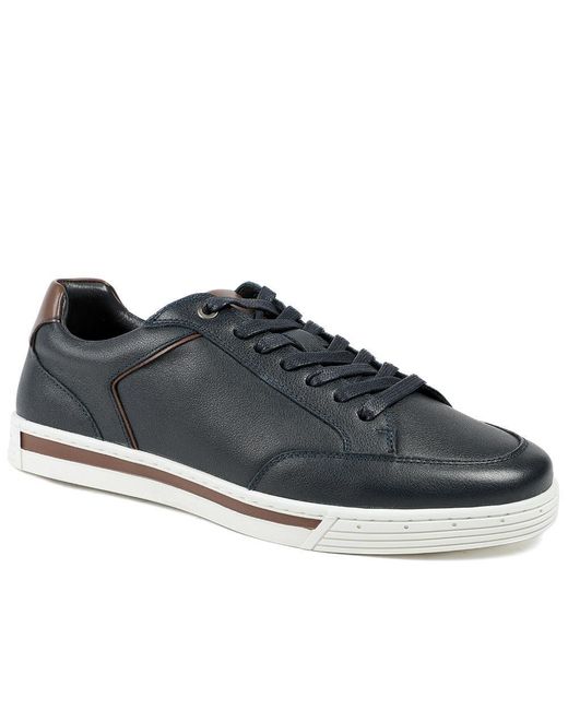 Jones Bootmaker Blue Salvo Premium Leather Lace Up Trainers for men