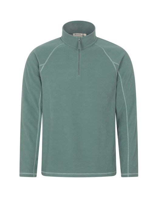 Mountain Warehouse Green 'Ashbourne' Fleece Jacket Half Zip Mid Layer Sweater for men