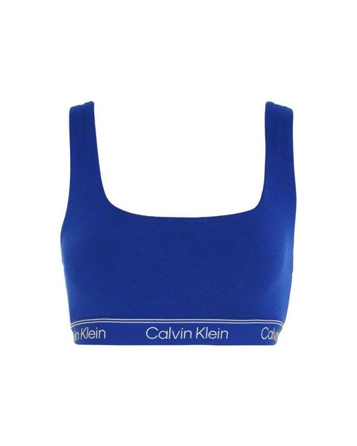 Calvin Klein Blue 000Qf7185E Athletic Cotton Unlined Bralette
