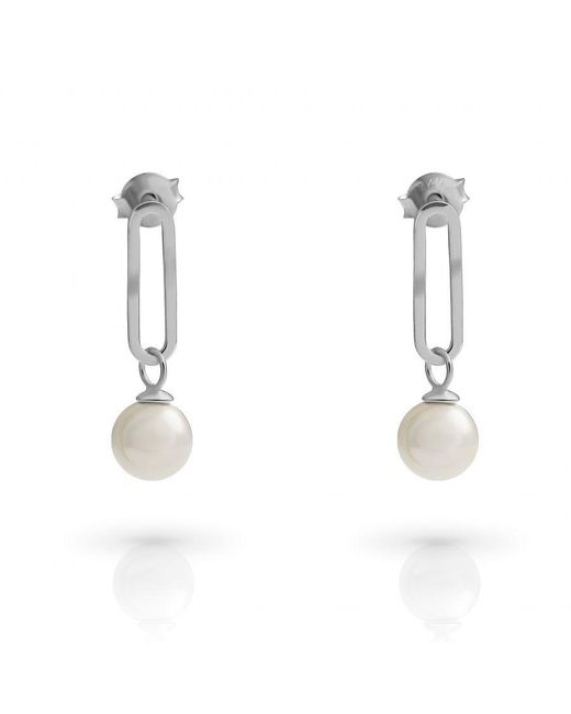 Orphelia White 'Grand' 925 Sterling Drop Earrings
