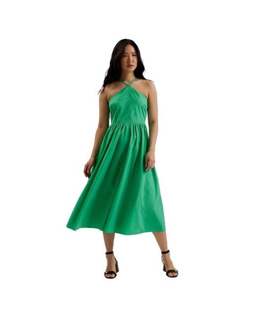 Ted Baker Green Vari Halterneck A Line Midi Dress