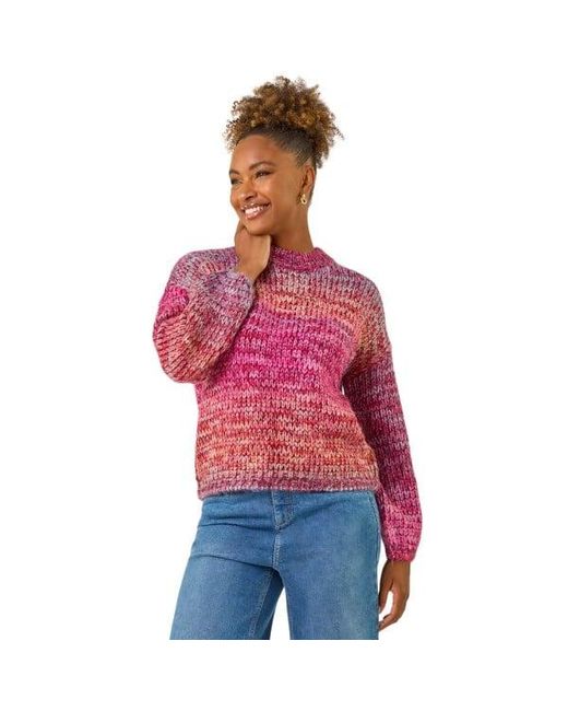 Roman Red Metallic Ombre Knit Jumper