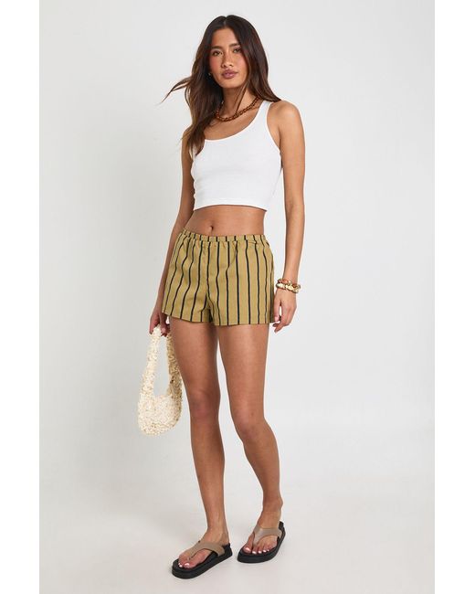 Boohoo Green Elasticated Waist Runner Short
