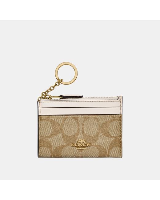 COACH White Signature Pvc Mini Id Skinny Purse