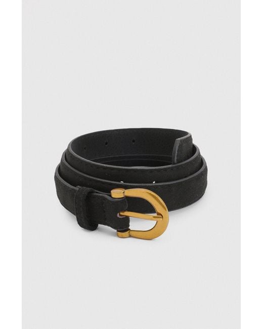 Boohoo Blue Faux Suede D Buckle Belt