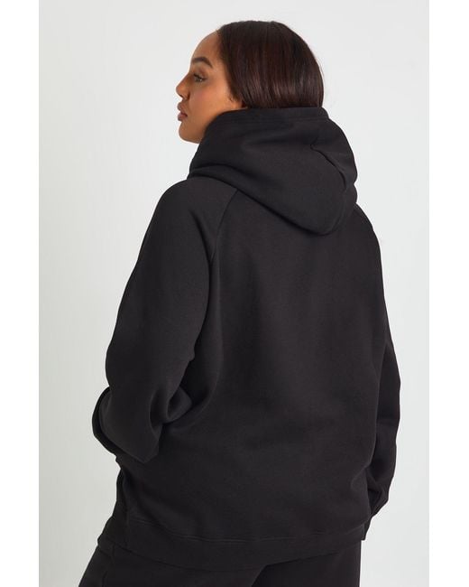 Boohoo Black Plus Core Basic Raglan Seam Oversized Hoodie