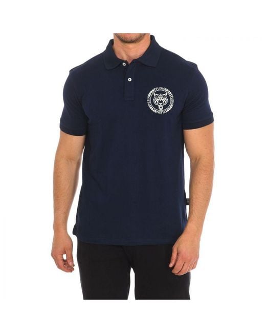 Philipp Plein Blue Pips508 Short-Sleeved Polo Shirt for men