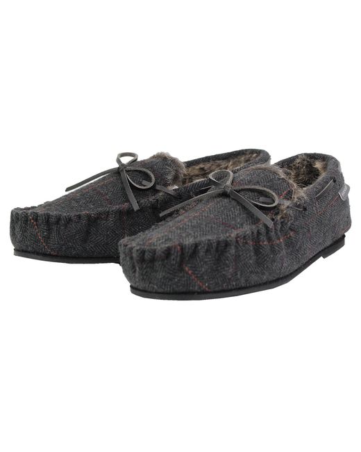 Dunlop Black Moccasin Slippers With Memory Foam for men