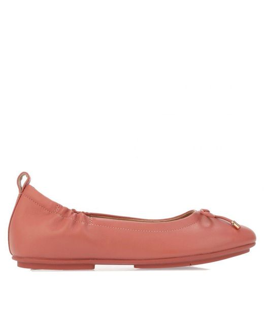 Fitflop Pink S Fit Flop Allegro Bow Leather Ballerina Pumps
