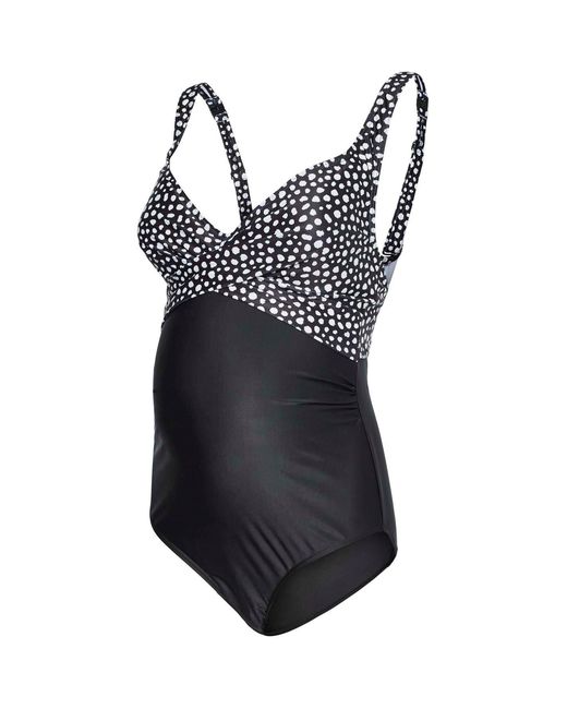Mama.licious Black V-Neck Polka Dot Swimsuit