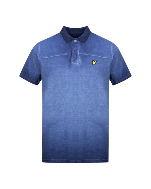 Lyle & Scott Blue Ink Wash Polo Shirt for men