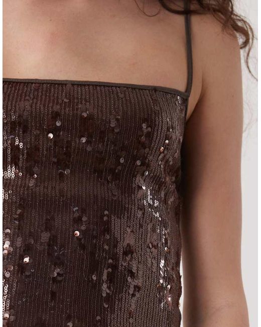 Motel Brown Biyaya Sequin Cami Top
