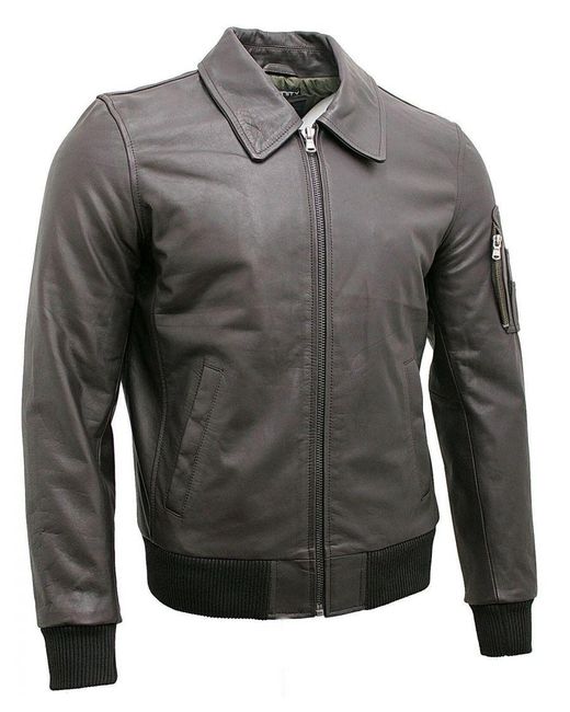 Infinity Leather Gray Cowhide Airline A2 Us Airforce Bomber Jacket for men