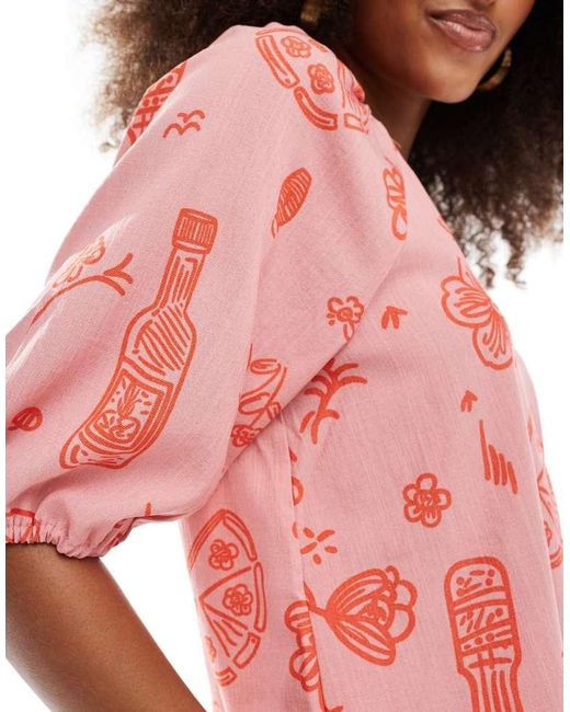 Object Red Buttondown Blouse Co-Ord