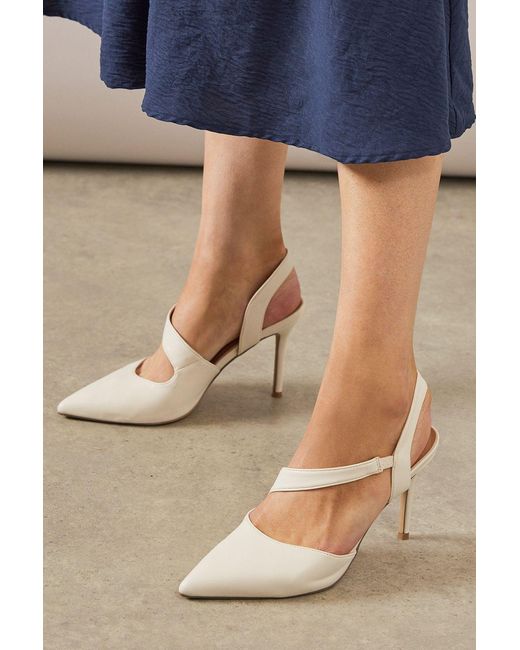 Wallis Blue Court Heel Mid Stiletto Pointed Toe Day To Night Synthetic