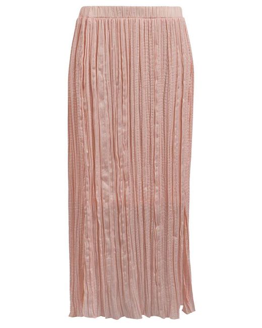 Secret Label Pink Plisse Midi Maxi Skirt