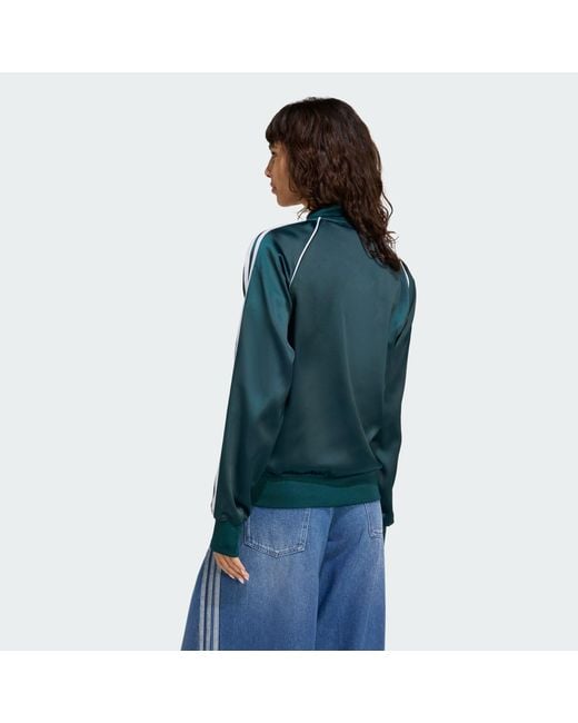 Adidas Originals Blue Sst Adicolor Satin Track Top