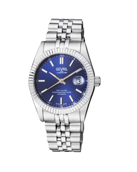 Gevril Blue West Village 48900 Sellita Sw200, Swiss Automatic Stainless Steel Watch for men