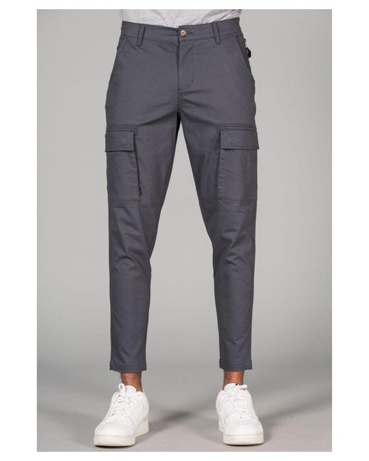 Tokyo Laundry Gray Dark Straight Leg Cargo-Style Trousers for men
