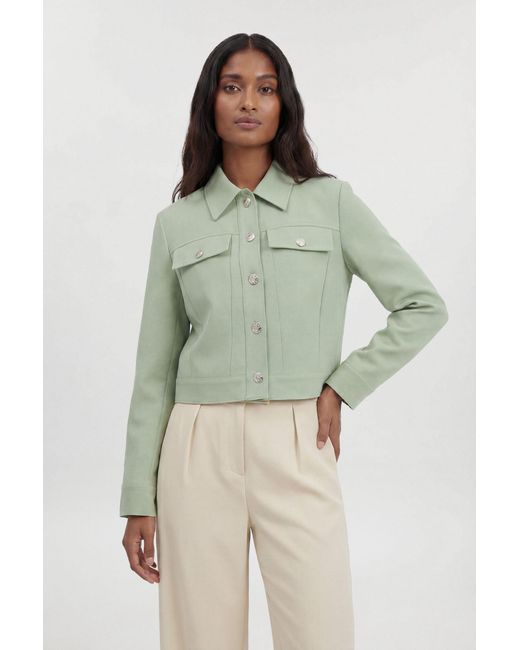 Karen Millen Green Tailored Button Detail Jacket