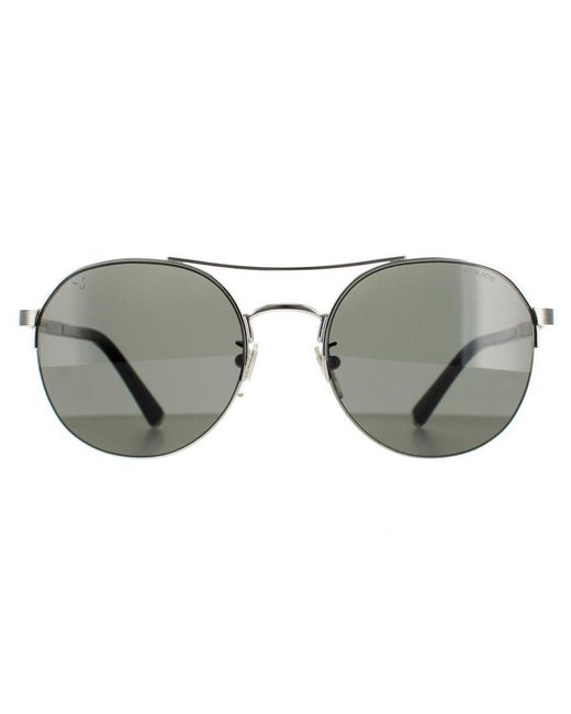 Police Gray Aviator Shiny Full Palladium Smoke Spla24 Lewis 03 for men