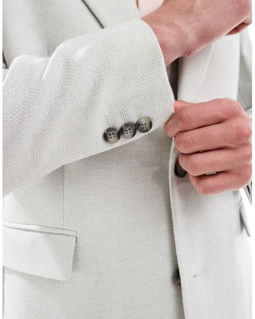 ASOS White Slim Suit Jacket Wool Blend for men