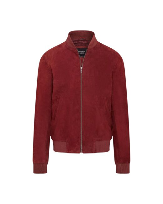 Infinity Leather Red Goat Suede Ma-1 Bomber Jacket-Antalya for men