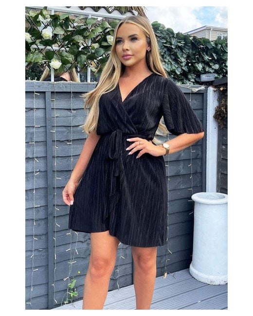 Plisse wrap dress shop