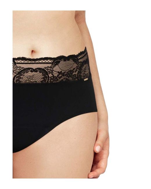 Chantelle Black High Waist Lace Period Panty