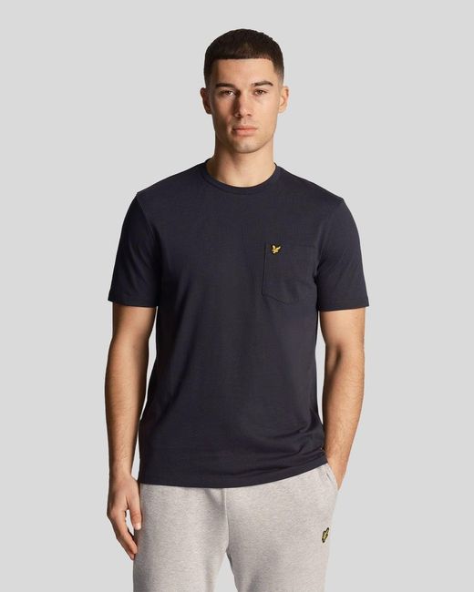 Lyle & Scott Blue Pocket T-Shirt Size: M for men