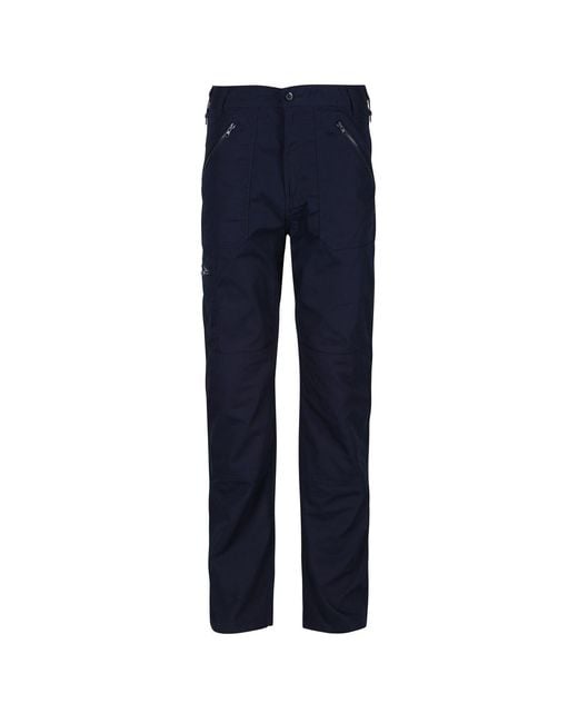 Regatta Blue Orgnlactn Zipped Pocket Solid Patterned Trousers for men