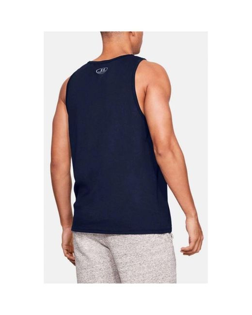 Under Armour Blue Sportstyle Logo Wicking Fitness Tank Top for men