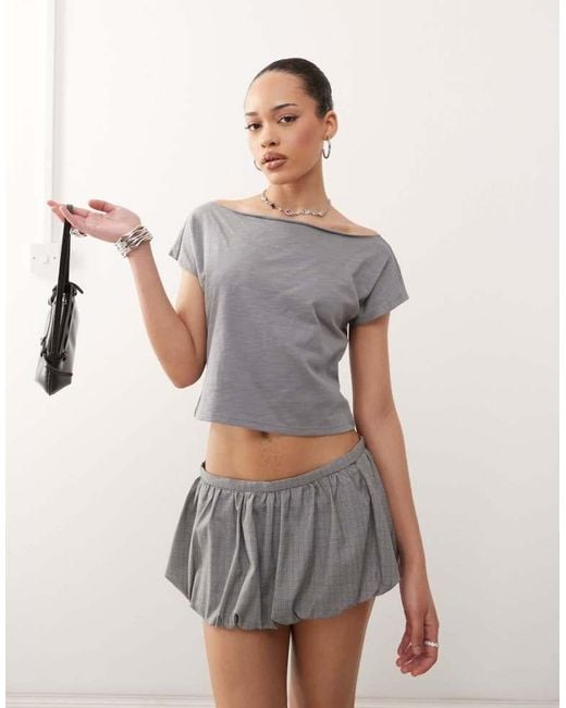 Motel Gray Balia Asymmetric T-Shirt