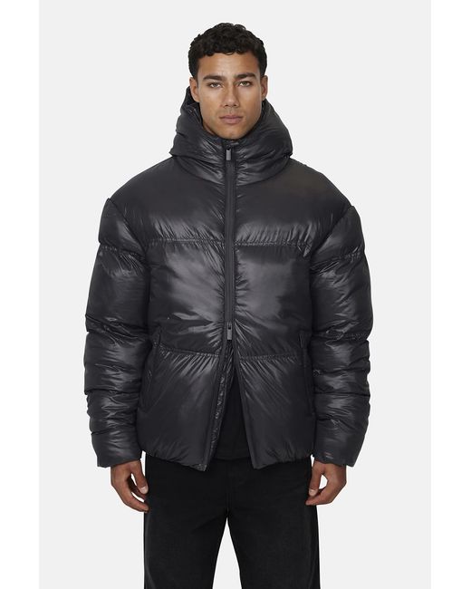 Good For Nothing Black Hooded Puffer Jacket for men