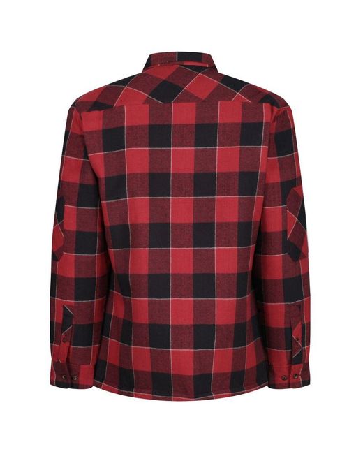 Regatta Red Shelford Checked Padded Shirt Cotton for men