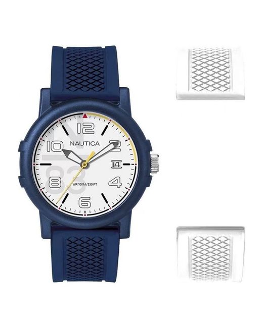 Nautica Blue Nableme02 N83 Watch And Strap Gift Set for men