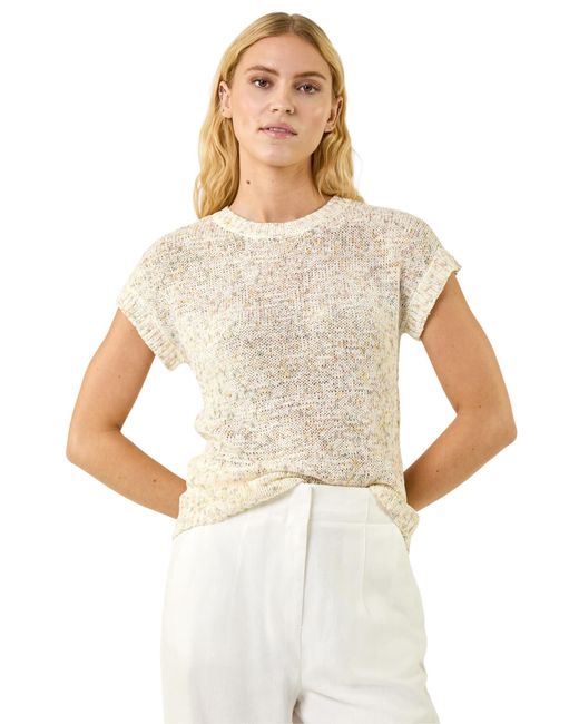 Roman White Sleeveless Knit Vest