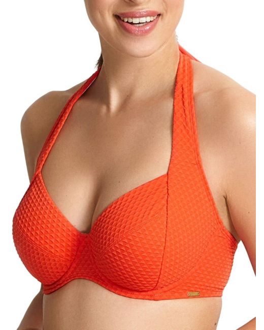 Panache Orange Echo Halterneck Bikini Top