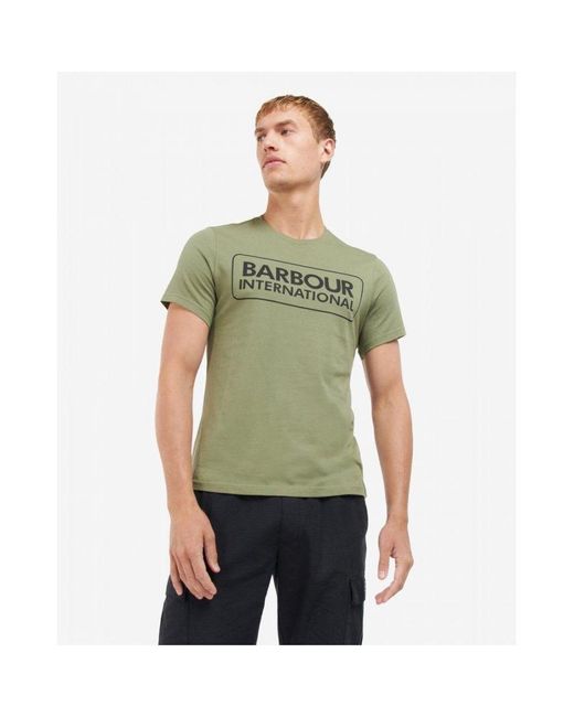 Barbour Green International Essential Large Logo T-Shirt for men