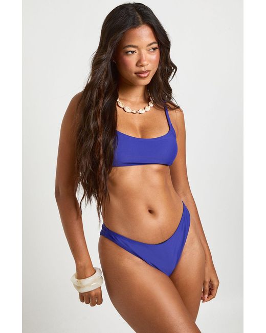Boohoo Purple Essentials Brief Bikini Bottom