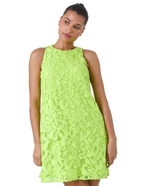 Roman Green Lace Swing Dress