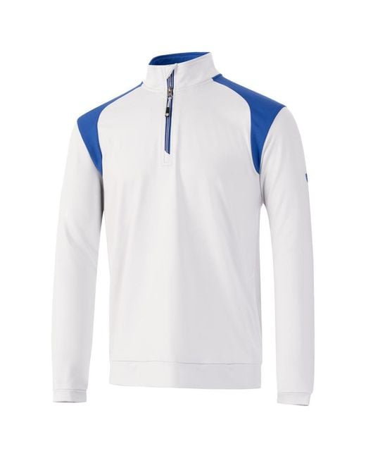 Island Green Blue Colour Block Panelled Golf Top Layer /Royal) for men