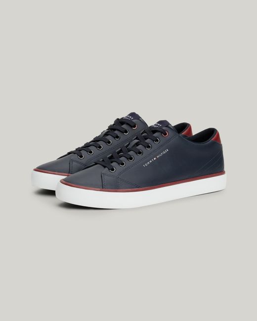 Tommy Hilfiger Blue Th Essential Core Vulcanised Leather Trainers for men