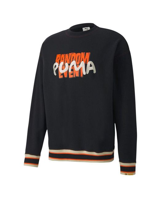 PUMA Blue X Rdet Randomevent Long Sleeve Crew Neck Sweaters 596663 01 Cotton for men