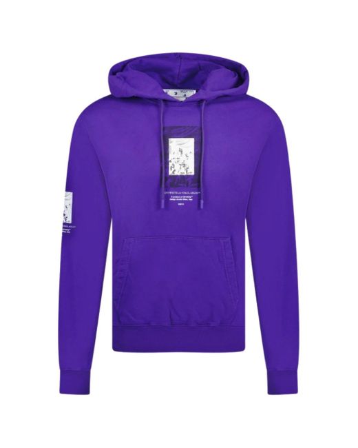 Off-White c/o Virgil Abloh Purple Paint Mirror Logo Slim Fit Hoodie for men