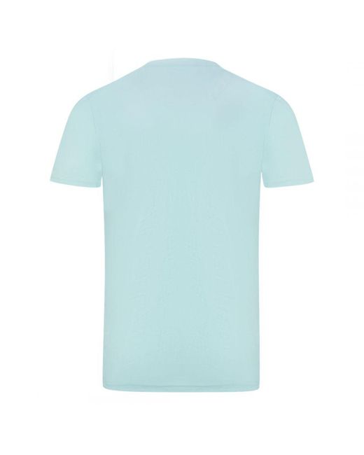 Aquascutum Blue London Brand Logo Sky T-Shirt for men