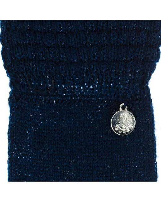 Guess Blue Womenss Thermal And Soft Knitted Gloves Aw6717-Wol02