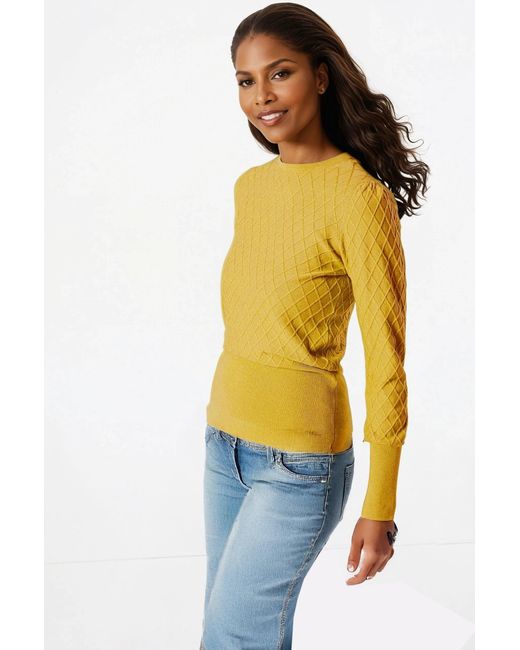 Marks & Spencer Yellow Diamond Stitch Jumper